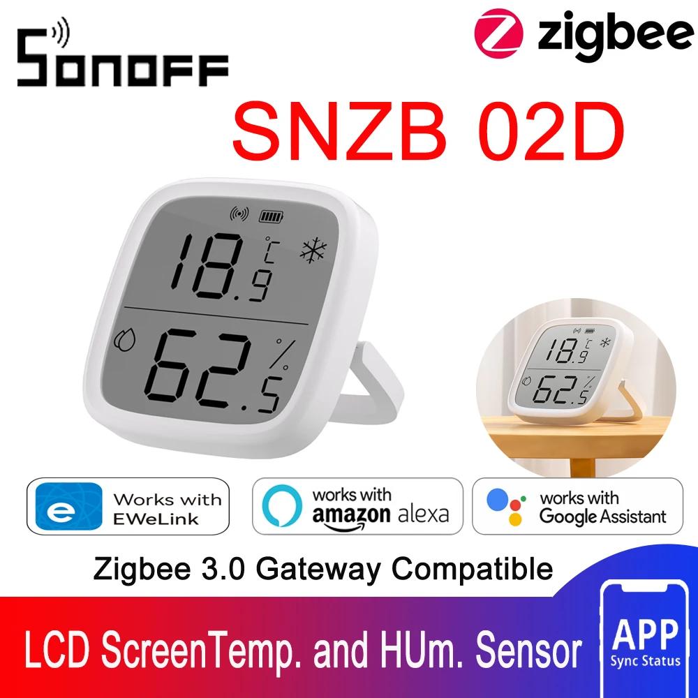 SONOFF SNZB-02D Zigbee LCD 스마트 온도 습도 센서, Zigbee 3.0 게이트웨이 SONOFF ZBBridge Pro NSPanel Pro와 함께 작동